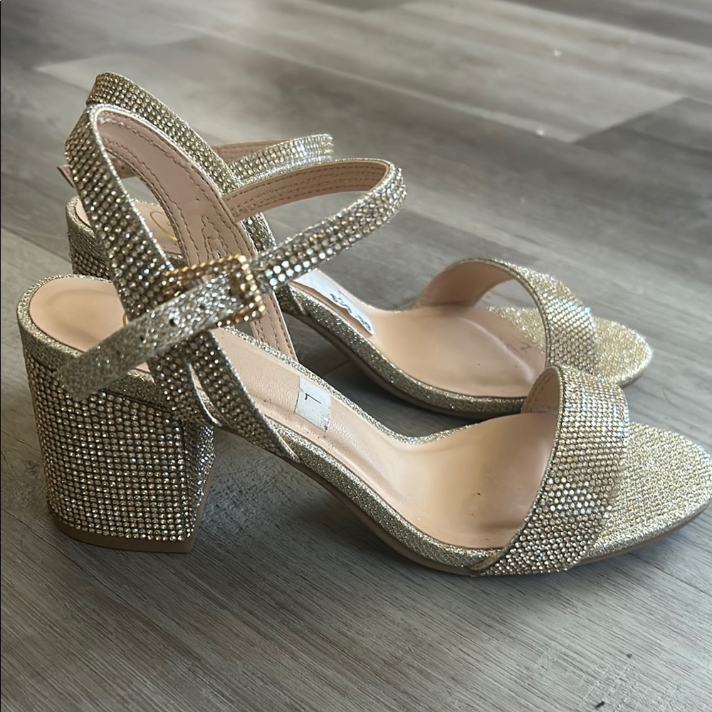 Bliss Sparkling Gold Kids Dress Shoes